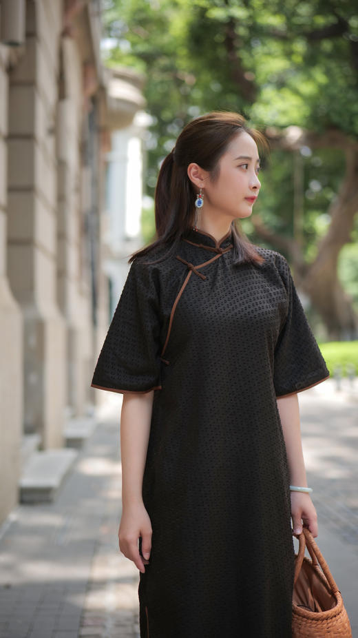 漫物记剪花香云纱旗袍XYS-W221 商品图2