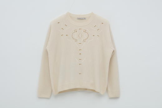 刺绣圆领长袖套衫 SJF94W293K 商品图4