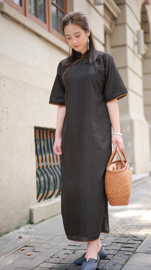 漫物记剪花香云纱旗袍XYS-W221 商品图1