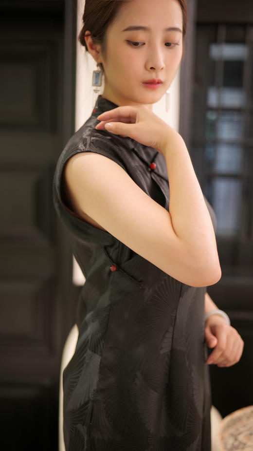 漫物记正娟香云纱无袖旗袍XYS-W135 商品图2