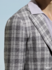 Stylbiella 羊毛蚕丝亚麻灰/黑色格纹全麻衬单西 商品缩略图1