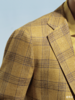 Stylbiella 羊毛蚕丝亚麻黄色格纹全麻衬单西 商品缩略图1