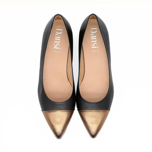 #限时特价#西班牙原产优雅舒适女款时装鞋黑色/古铜色5943 商品图5