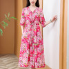 FW 2402妈妈中袖碎花连衣裙洋气减龄时尚显瘦遮肚裙 商品缩略图2