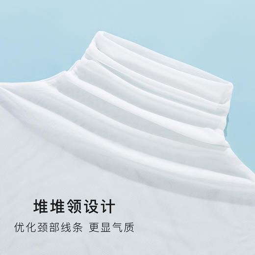 春夏薄款内搭堆堆领半透网纱打底衫时尚百搭可外穿纯色网纱打底衫 商品图5
