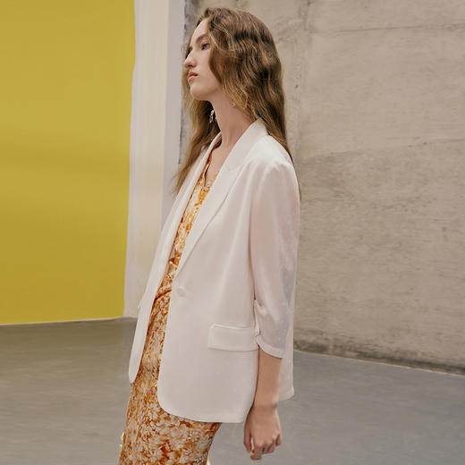 EITIE爱特爱夏季新款时尚显瘦纯色西装薄外套7403107 商品图1