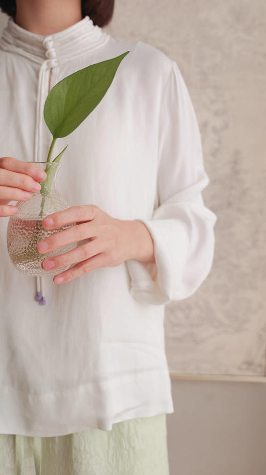 【抖音专属】【和光同尘】立领小衫（24708271山矾） 商品图0