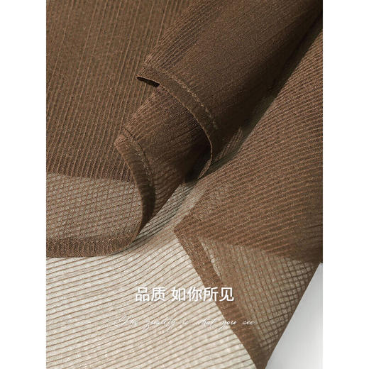 【有赞】LC0001COCOBELLA设计感捏褶肌理感雪纺衫不对称下摆飘逸开衫 商品图4