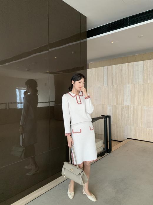 欧芮儿春新款两减套小香风时尚套女长袖上衣+显瘦半身裙 商品图4