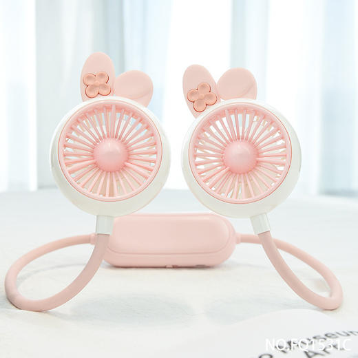 【可爱懒人挂脖小风扇 卡通懒人大风力】户外usb充电小电扇 方便携带 挂脖手持小风扇 商品图9