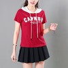 天丝罗马休闲撞色短袖T恤女2024夏季新款光滑套头宽松显瘦上衣 商品缩略图2