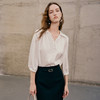 EITIE爱特爱夏季新款纯色显瘦简约白色通勤上衣7413104 商品缩略图3