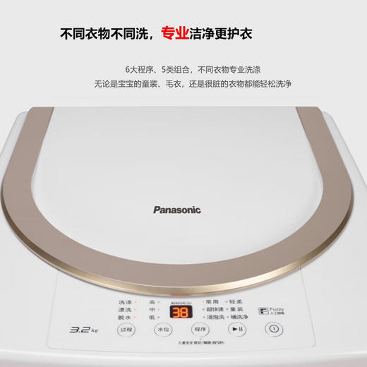 松下（Panasonic）母婴儿童宝宝迷你波轮洗衣机洗衣机3.2kg内衣内裤袜子 XQB32-P310 商品图2