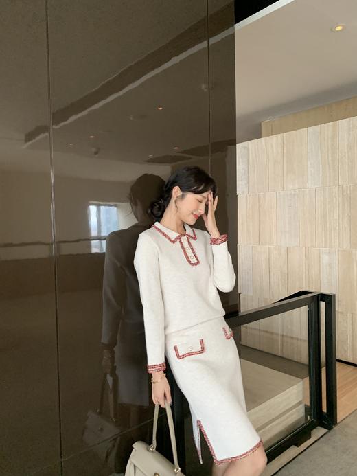 欧芮儿春新款两减套小香风时尚套女长袖上衣+显瘦半身裙 商品图6