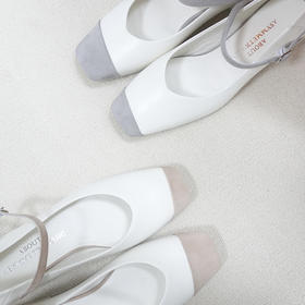 BIUCILI「乖乖仔玛丽珍」复古简约一字扣玛丽珍女鞋粗跟真皮单鞋