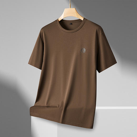 【轻奢液氨棉】【新款DPF】大依优型大码短袖T恤加肥加大男装大号大码上衣男士休闲半袖夏季 商品图1