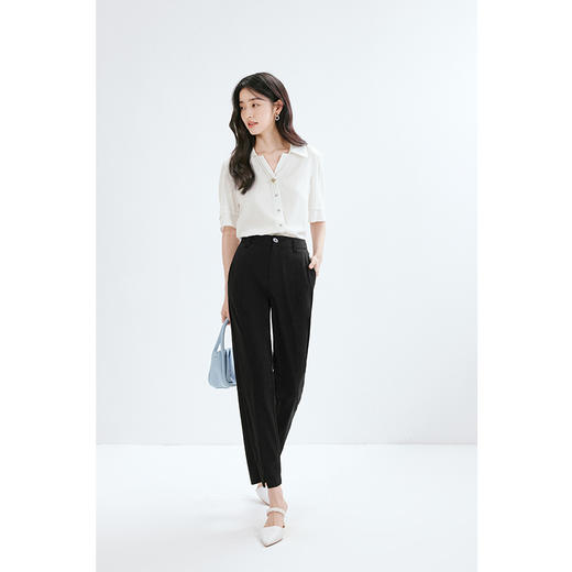 【商场同款】诗凡黎休闲裤夏新款黑色通勤直筒裤女3E4350261H 商品图4