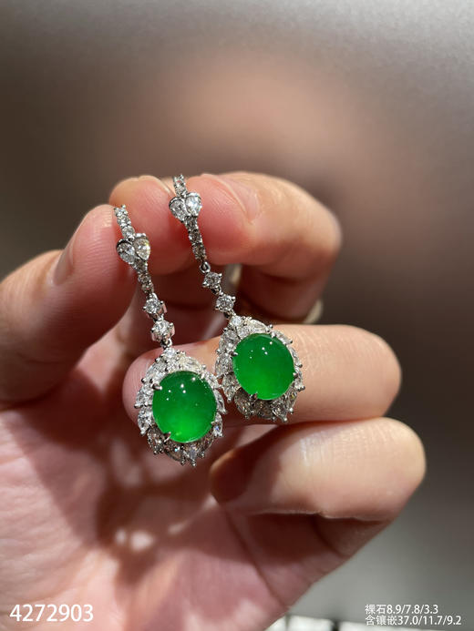 老坑帝王绿蛋面耳坠【4272903】具体价格微信咨询 商品图6