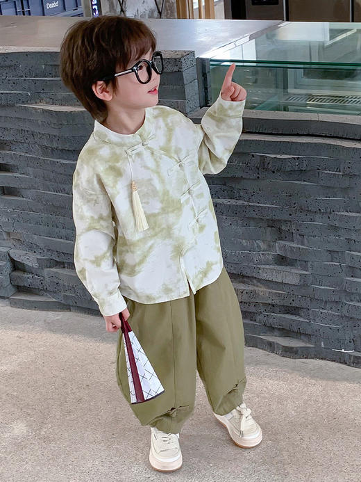 男童国风套装柳绿江南 商品图3