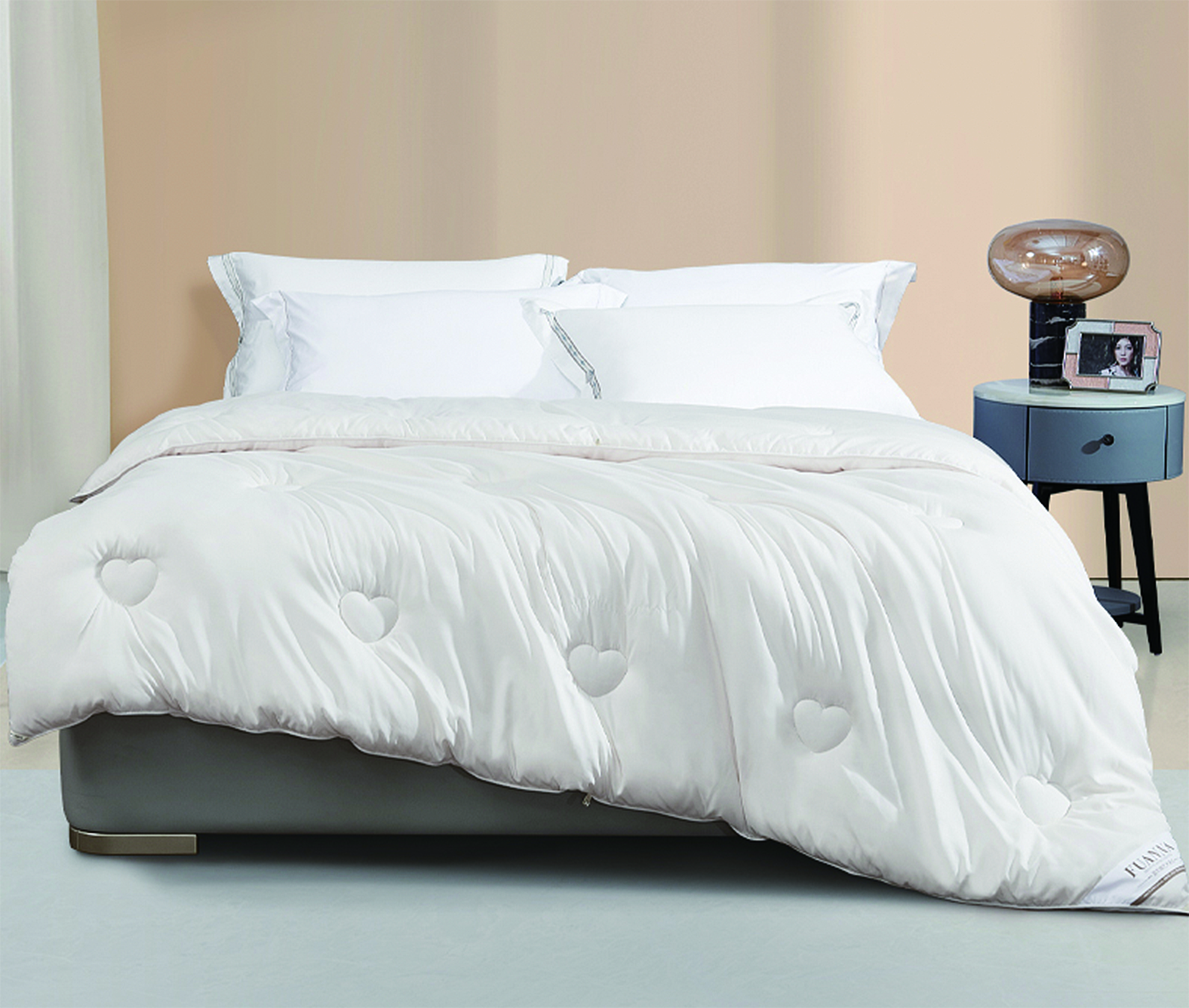 【6F】富安娜羊绒蛋白舒适春秋被/云眠，标准，填充物净重1000g,白色