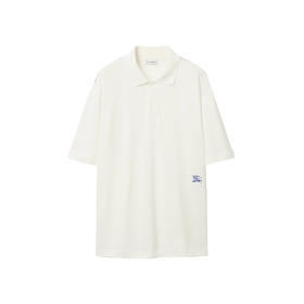BURBERRY 巴宝莉 男士马术骑士刺绣徽标棉质短袖 Polo 衫 白色 8083329 B7264