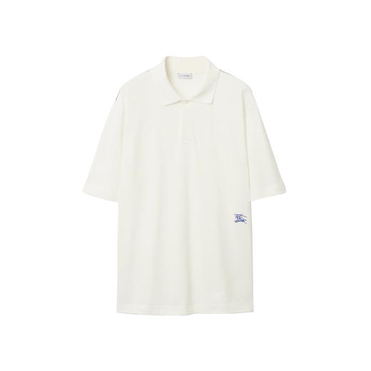 BURBERRY 巴宝莉 男士马术骑士刺绣徽标棉质短袖 Polo 衫 白色 8083329 B7264 商品图0