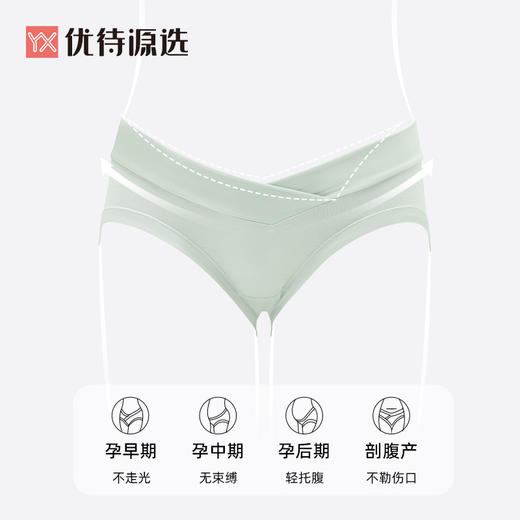 【39元3条 下单拍3】优待源选V型托腹孕妇内裤三角裤大码女低腰YXNW001 商品图1