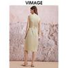 VIMAGE纬漫纪夏季新款V领时尚收腰显瘦无袖连衣裙V2107722 商品缩略图4