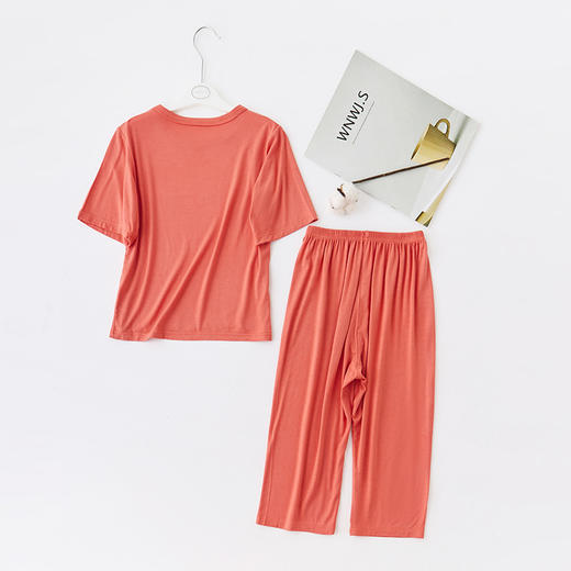 【纯色搭配，也足够惊艳！】新款儿童睡衣中长袖莫代尔家居服，宽松男孩女童宝宝套装薄款空调服-lm！ 商品图12