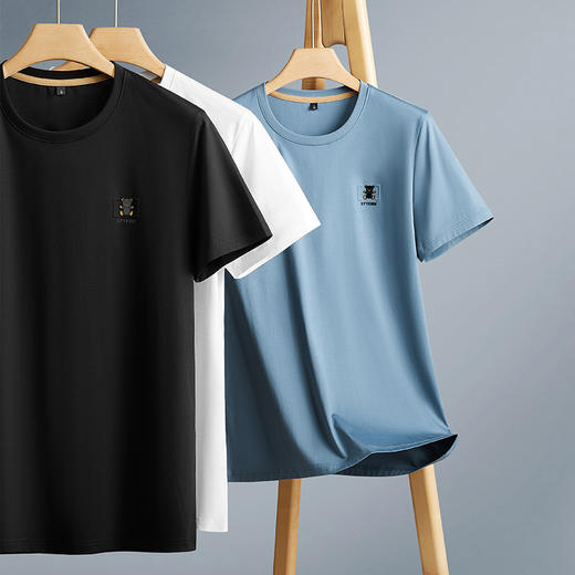 【新款DDY】大依优型大码男装短袖T恤圆领加肥加大透气吸汗夏季上衣半袖t恤夏装 商品图1