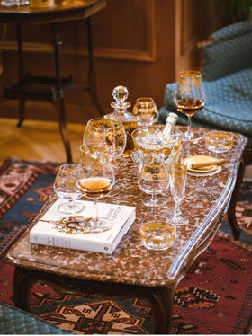 【已售】独角鹿西洋古董二十世纪初期法国出品描金水晶酒具套件