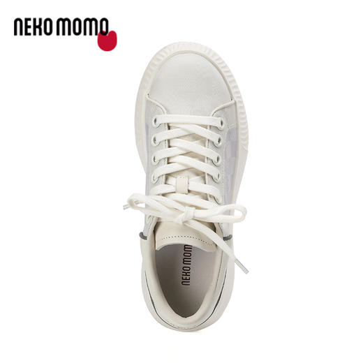 nekomomo2023年夏季新款商场同款牛皮网面超轻厚底小白鞋女板鞋女M22AM11441 商品图3