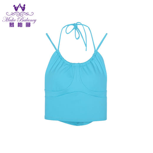 慕柏郦系脖吊带瑜珈背心女夏季运动健身服带垫1870 商品图4