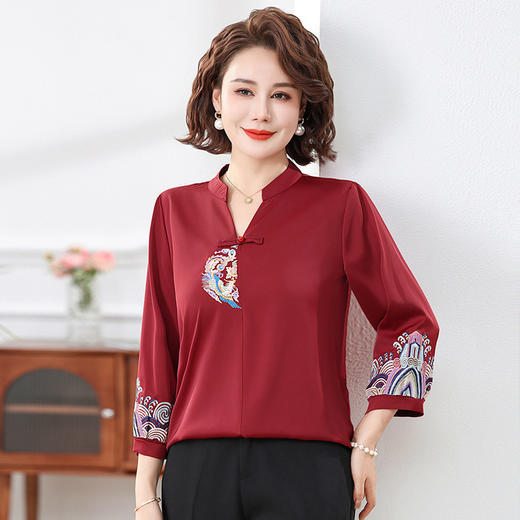 FW 827国风小衫洋气上衣妈妈夏装中袖 商品图1