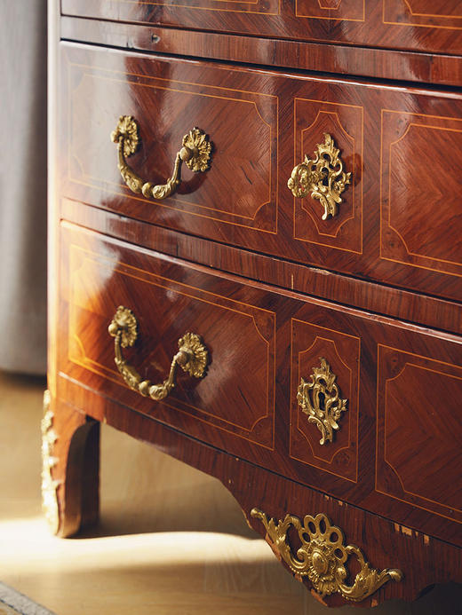 独角鹿西洋古董20世纪初法国出品十八世纪摄政风格细木镶嵌斗柜 商品图1