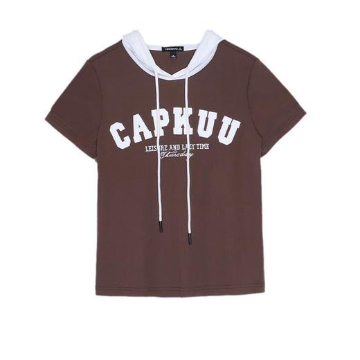 天丝罗马休闲撞色短袖T恤女2024夏季新款光滑套头宽松显瘦上衣 商品图4