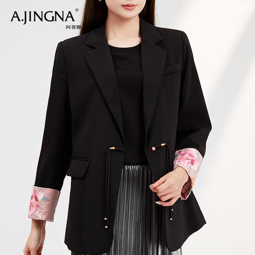 【特价不退换】阿菁娜新中式时髦又显瘦的撞色西装外套F29C208001 商品图1