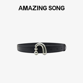 Amazing Song乙颂 女士腰带豆豆钉扣皮带头层牛皮通勤百搭装饰新款裤带