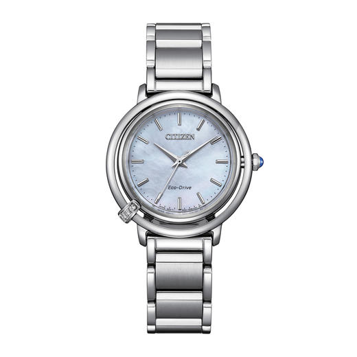西铁城/CITIZEN花语风吟系列镶钻天然贝母盘光动能女表EM1090-60D 商品图1