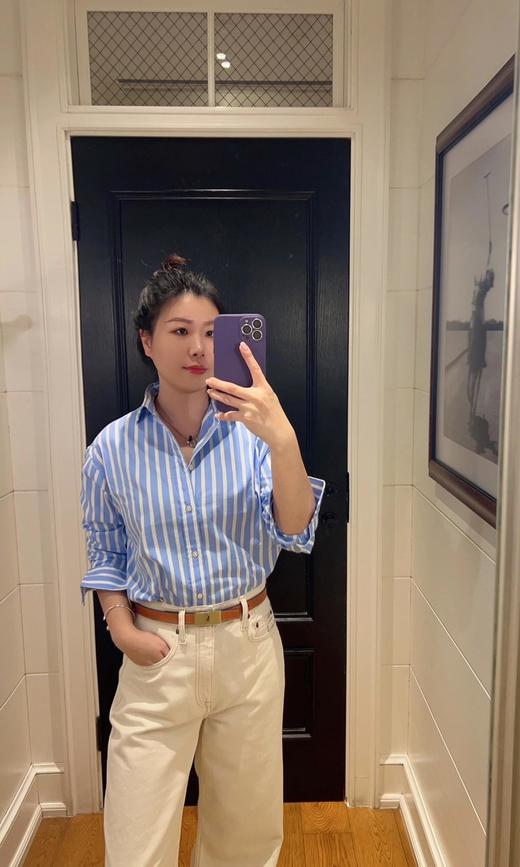 RL竖条纹棉质衬衫 1OO%高支精梳棉面料 布面质地挺阔 自带骨感线条 日常通勤好搭配 商品图5