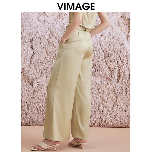 VIMAGE纬漫纪夏季新款高腰阔腿休闲百搭显瘦长裤V2105713 商品图4