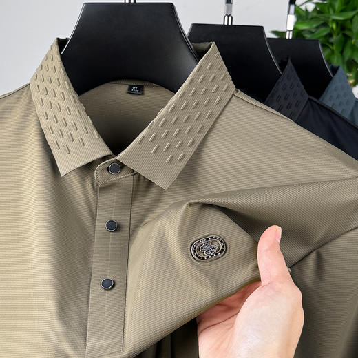 【Q】【冰丝高弹】【新款DPF】大依优型大码短袖Polo衫翻领加肥加大男装大号大码上衣男士休闲半袖夏季 商品图3