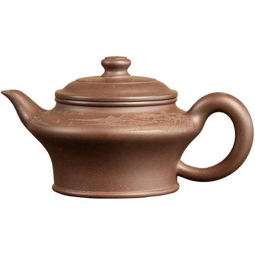 《高水扁壶》 穆明龙  高级工艺美术师、高级泥料工程师、宜兴紫砂工厂特级练泥师、中国工艺美术学会会员、实力派创新型陶艺家 商品图5