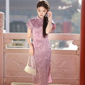 紫色旗袍年轻款高级感日常改良新中式TX8316