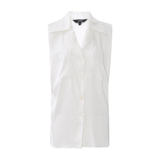 EITIE爱特爱夏季新款通勤气质显瘦百搭无袖衬衣7409114 商品图5