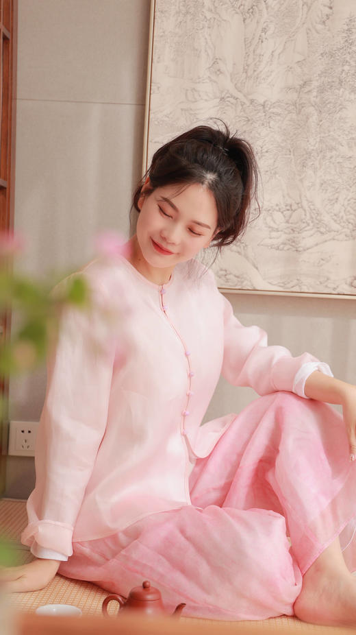 【线上专属】【和光同尘】双层阔腿裤（20709381-粉米） 商品图2