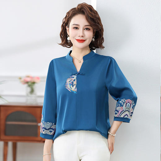 FW 827国风小衫洋气上衣妈妈夏装中袖 商品图0