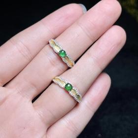 DS925翡翠戒指-分色蛋面