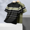 【新款DPF】大依优型大码条纹短袖Polo衫翻领加肥加大男装大号大码上衣男士休闲半袖夏季 商品缩略图0