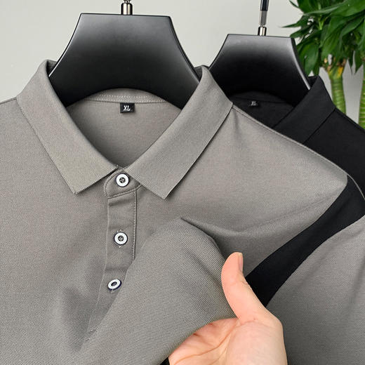 【撞色袖山条】【新款DPF】大依优型大码短袖Polo衫翻领加肥加大男装大号大码上衣男士休闲半袖夏季 商品图2